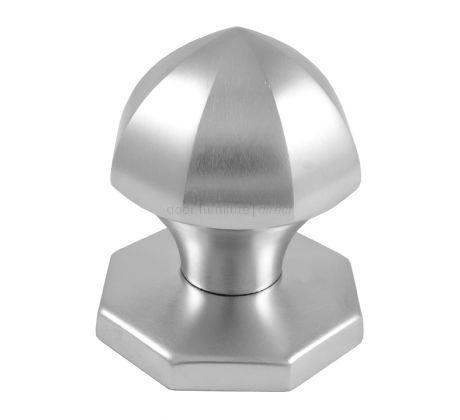 Satin Chrome Faceted Centre Door Knob 64mm