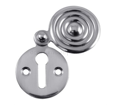 Polished Chrome Reeded Door Key Hole Escutcheon 33mm
