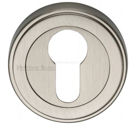 Satin Nickel EURO Cylinder Escutcheon 53mm