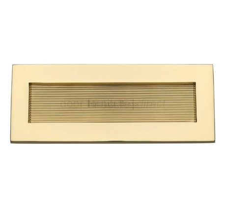 Heritage RR852 Polished Brass Reeded Letter Plate 254x101mm