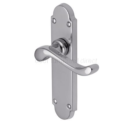 Savoy Scroll Lever Polished Chrome Latch Door Handles