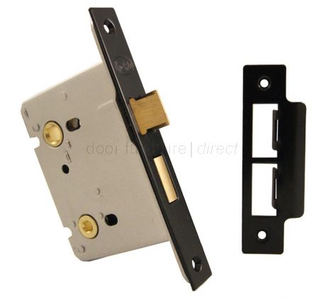 York Bathroom Mortice Lock 3in (78mm) Black