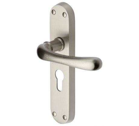 Luna Shaped Lever Satin Nickel 48mm EURO Door Handles