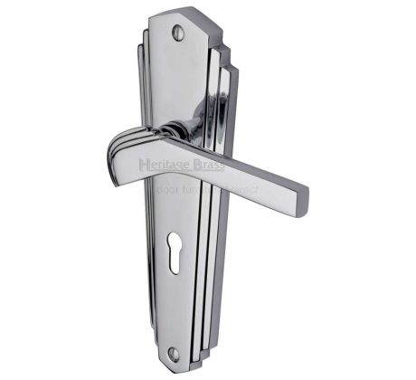 Heritage Brass Waldorf Chrome WAL6500PC Art Deco Lock Handles