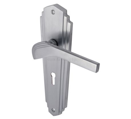 Heritage Brass Waldorf Satin Chrome WAL6500SC Art Deco Handles