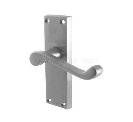 Malvern Scroll Lever Satin Chrome Short Plate Latch Door Handle Set