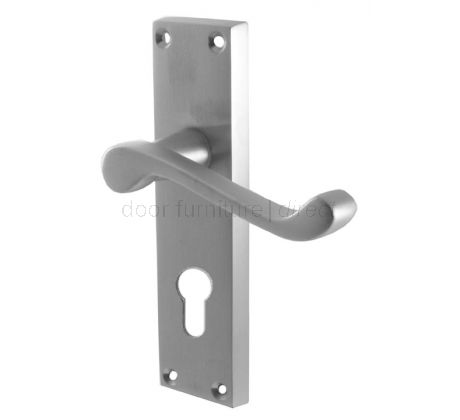 Malvern Scroll Lever Satin Chrome 48mm Euro Cylinder Door Handles