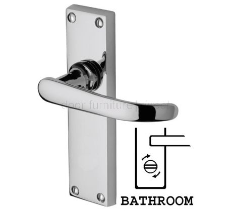 Avon Straight Lever Polished Chrome Bathroom Door Handle Set