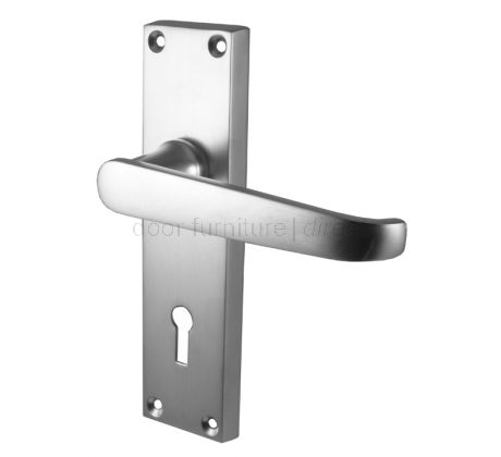 Satin Chrome Lever Lock Door Handles