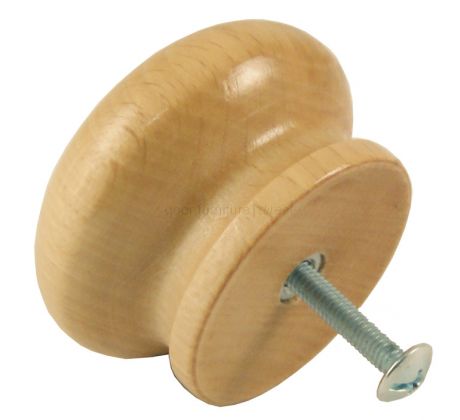 Varnished Wooden Cabinet Knob