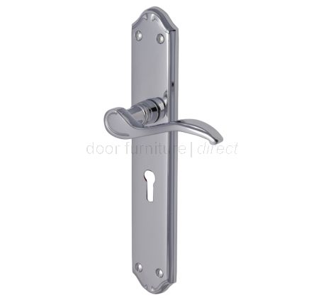 Verona Scroll Lever Polished Chrome Keyhole Door Handles