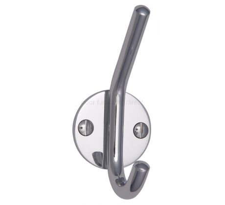 Polished Chrome Round Plate Hat and Coat Hook 90mm