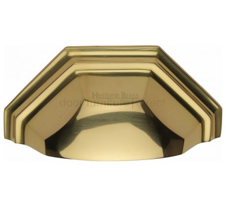 Heritage Polished Brass Shaped Drawer Pull 104mm