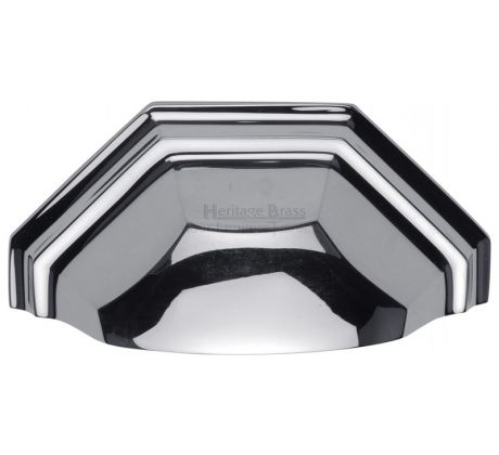 Heritage Polished Chrome Shaped Drawer Pull 104mm