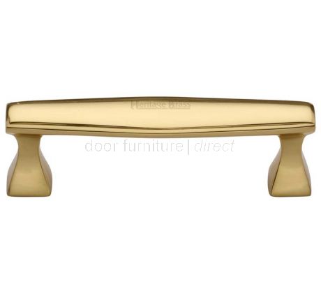 Art Deco Style Polished Brass Cabinet Pull Handle 96mm