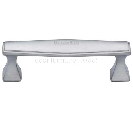 Art Deco Style Satin Chrome Cabinet Pull Handle 96mm