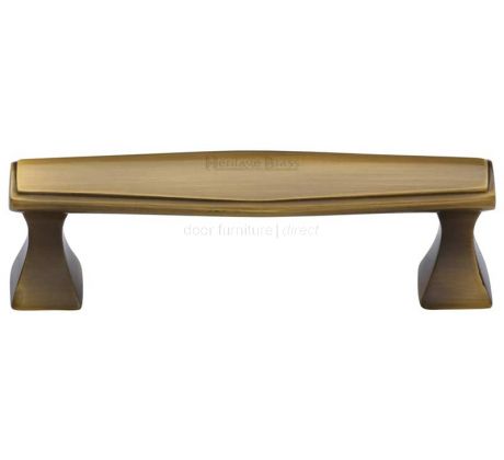 Art Deco Style Antique Brass Cabinet Pull Handle 96mm