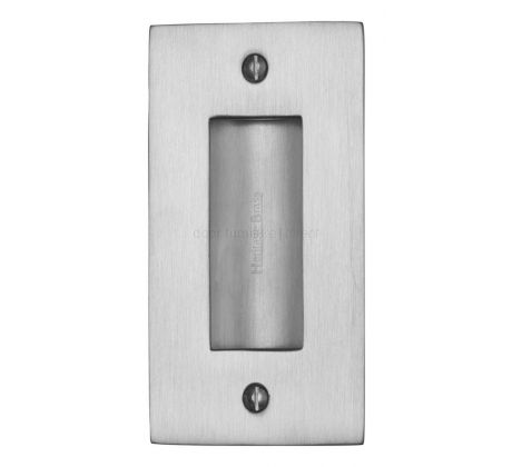 Satin Chrome Flush Pull Door Handle 102mm