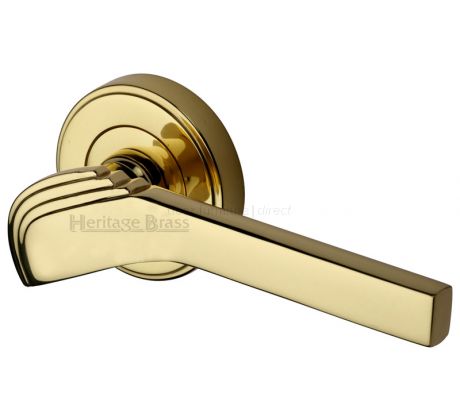 Tiffany Polished Brass Art Deco Lever on Rose