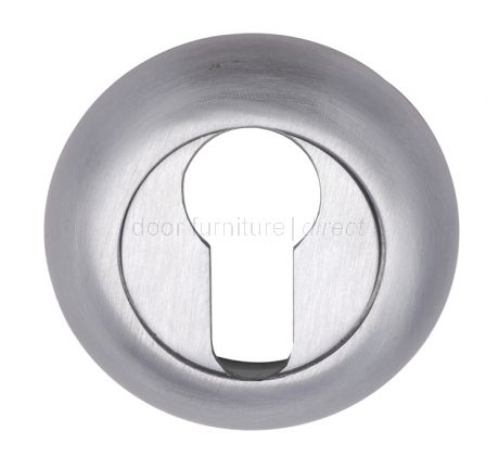 Satin Chrome Curved Euro Profile Escutcheon 48mm