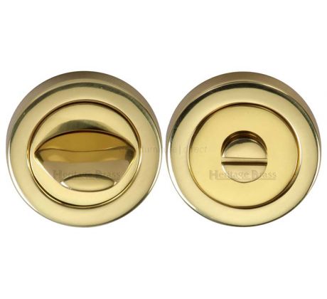 Polished Brass Contemporary Thumb Turn and Emergency Release 53mm