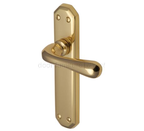 Charlbury Contoured Lever Polished Brass Latch Door Handles