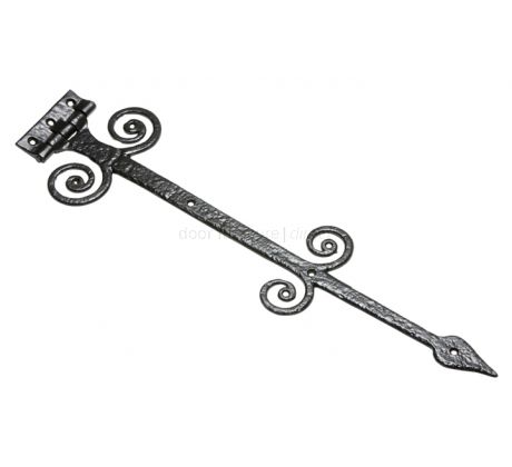 Black Antique Iron 622 Decorative Strap Hinges 419mm In Pairs