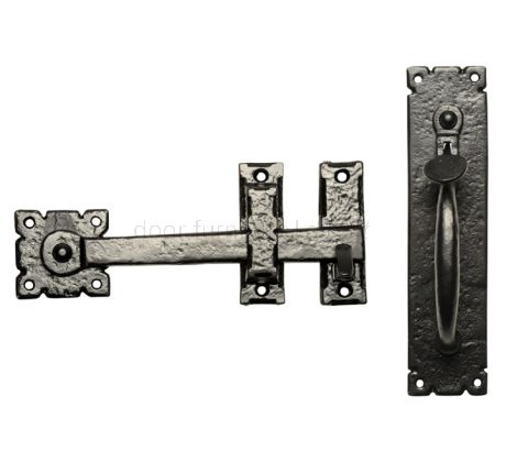 Black Antique Door Thumb Latch Set 254x63mm 671