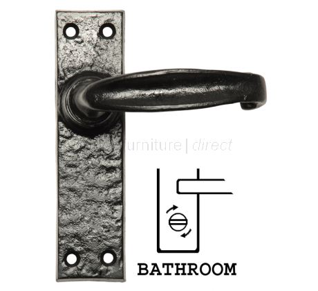 Black Antique Bathroom Door Handles 152x38 2440