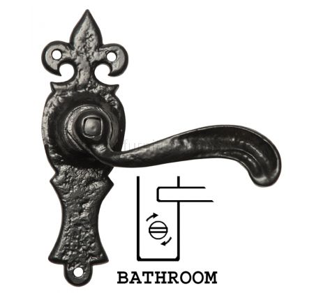 Black Antique Bathroom Door Handles 159x50 2442