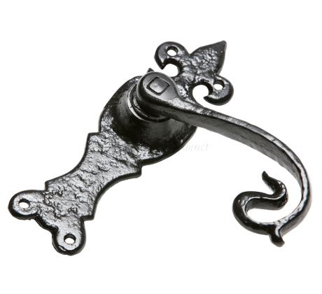 Black Antique Lever Latch Door Handles 165x50mm 2444