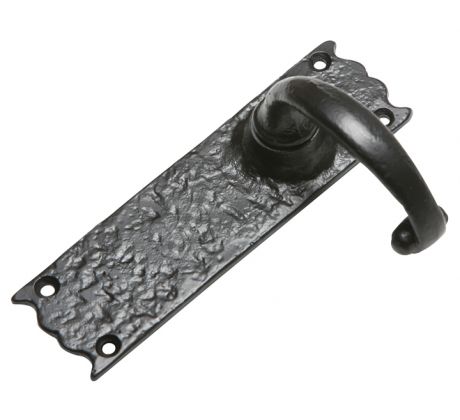 Black Antique Lever Latch Door Handles 164x47mm 2451
