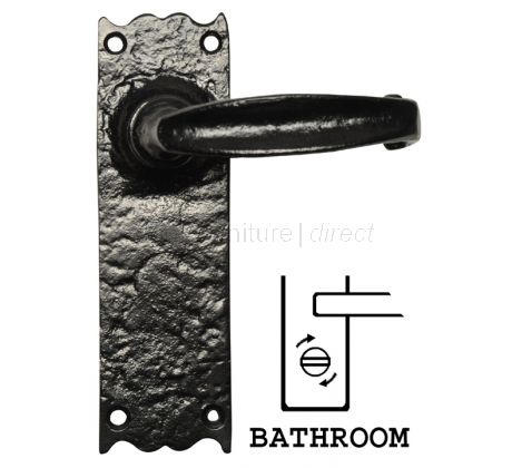 Black Antique Bathroom Door Handles 164x47 2454