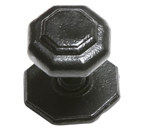 Smooth Black Iron Octagonal Centre Door Knob 3370