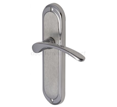 Ambassador Curved Lever Dual Finish Chrome Latch Door Handles