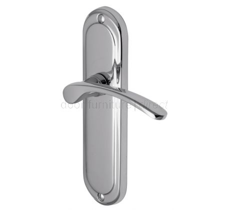 Ambassador Curved Lever Polished Chrome Latch Door Handles