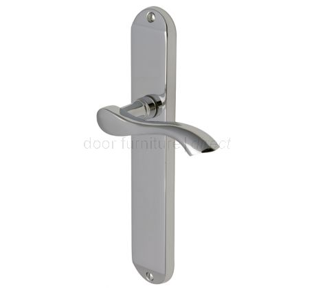 Algarve Shaped Lever Polished Chrome Latch Door Handles
