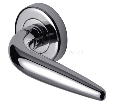 Goccia Polished Chrome Plain Lever on Rose Set