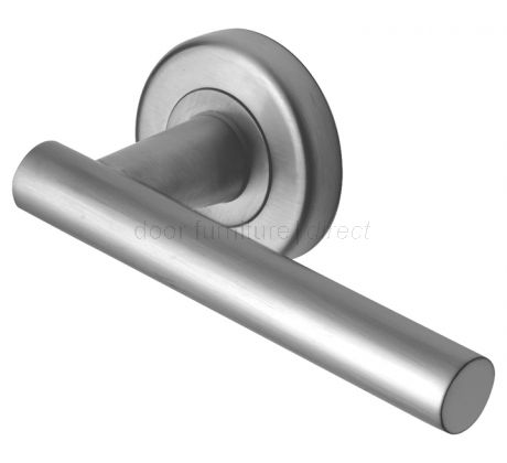 Shuttle Satin Chrome T Bar Lever on Rose Set