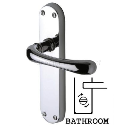 Donna Polished Chrome Shaped Lever Bathroom Door Handles