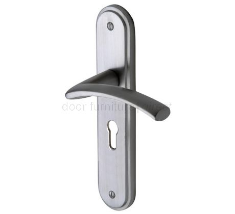Tosca Satin Chrome Curved Lever Keyhole Door Handles