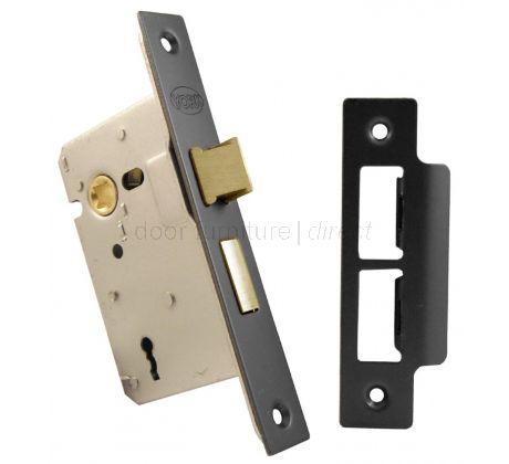 York 3 Lever Mortice Sashlock Matt Black