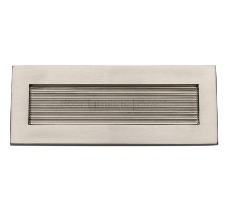Heritage RR852 Satin Nickel Reeded Letter Plate 254x101mm