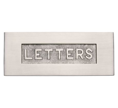 Heritage V845 Satin Nickel Embossed Letter Box 254x101mm