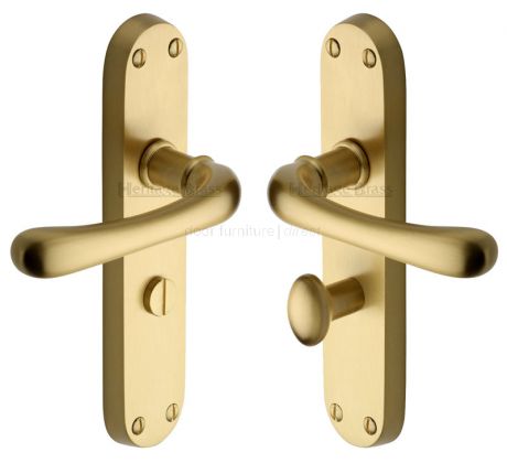 Heritage LUN5330 Satin Brass Luna Bathroom Door Handles