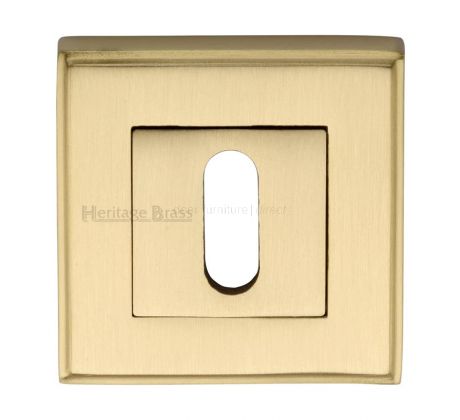 Heritage DEC7000 Satin Brass Square Key Escutcheon 54mm