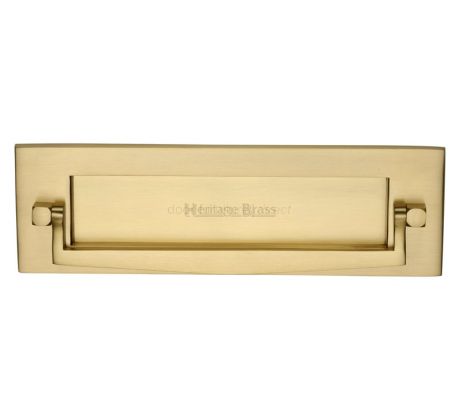 Heritage V830 Satin Brass Postal Knocker Letter Plate 254x79mm