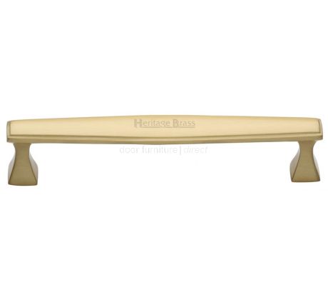 Heritage C0334 Satin Brass Art Deco Cabinet Handle 254mm