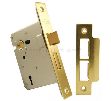 York 3 Lever Mortice Sashlock 3in (78mm) Satin Brass