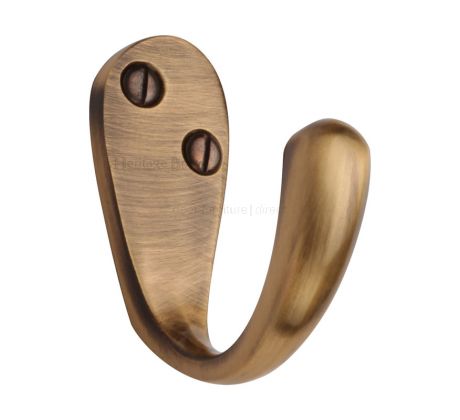 single brass coat hook